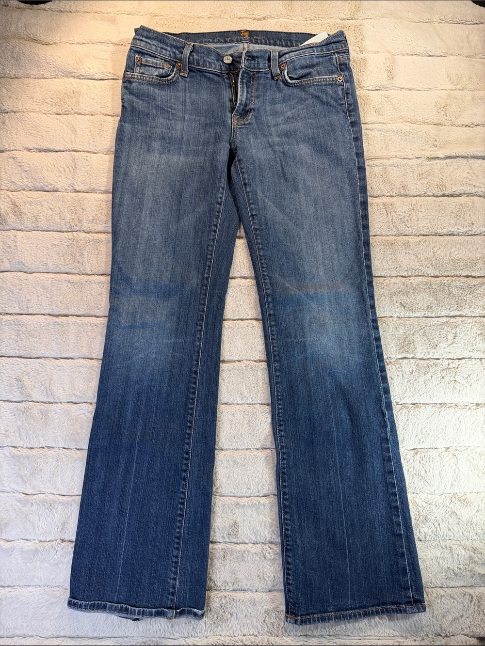 Y2K 7 For All Mankind A-Pocket Bootcut Jeans Size 30 Made in USA Distressed